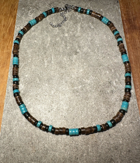 Ručne vyrobený pánsky náhrdelník Coconut Turquoise